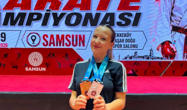 Afyonlu karateci Süngü'den büyük başarı: İki farklı kategoride çifte madalya!