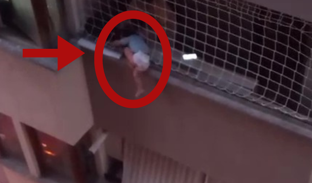 Koruma filesinde asılı kalan çocuğu için 10 dakika direndi! İtfaiye erinin o sözleri damga vurdu...