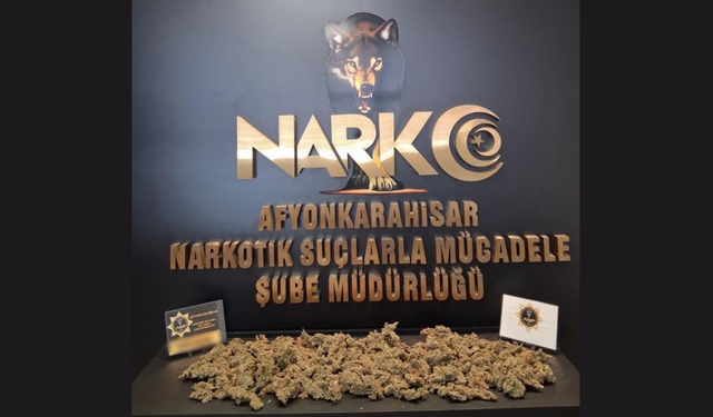 Afyonkarahisar'da 1 kilo 100 gram uyuşturucuyla yakalanan şüpheli tutuklandı