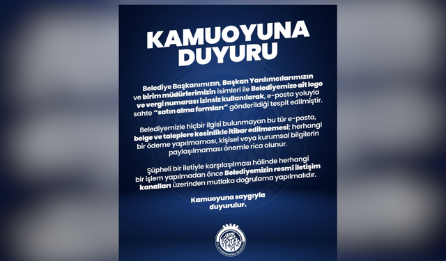 Afyonkarahisar Belediyesi Kamuoyunu Acil Koduyla Uyardı! Sakın Bu e-Postaları Açmayın