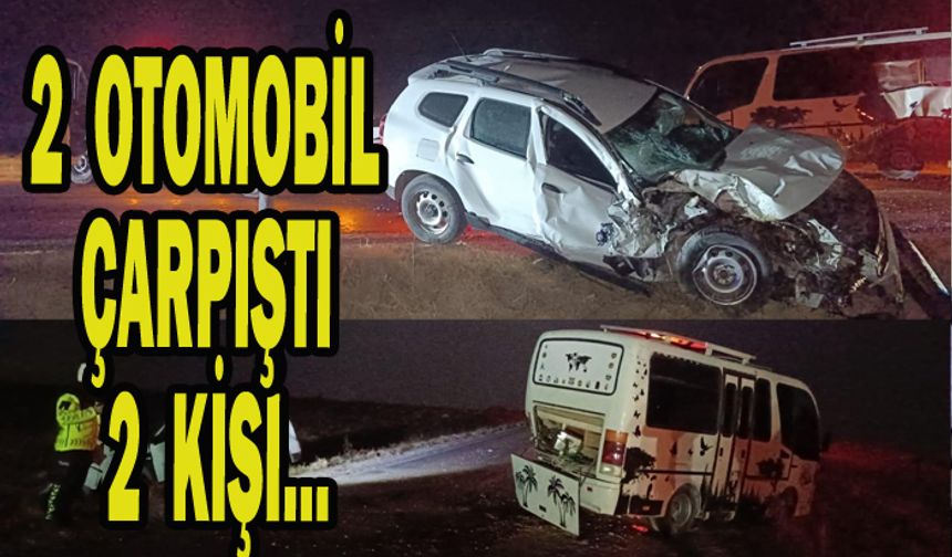 2 OTOMOBİLİN ÇARPIŞTIĞI KAZADA SÜRÜCÜLER YARALANDI