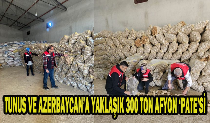 TUNUS VE AZERBAYCAN’A YAKLAŞIK 300 TON AFYON ‘PATE’Sİ