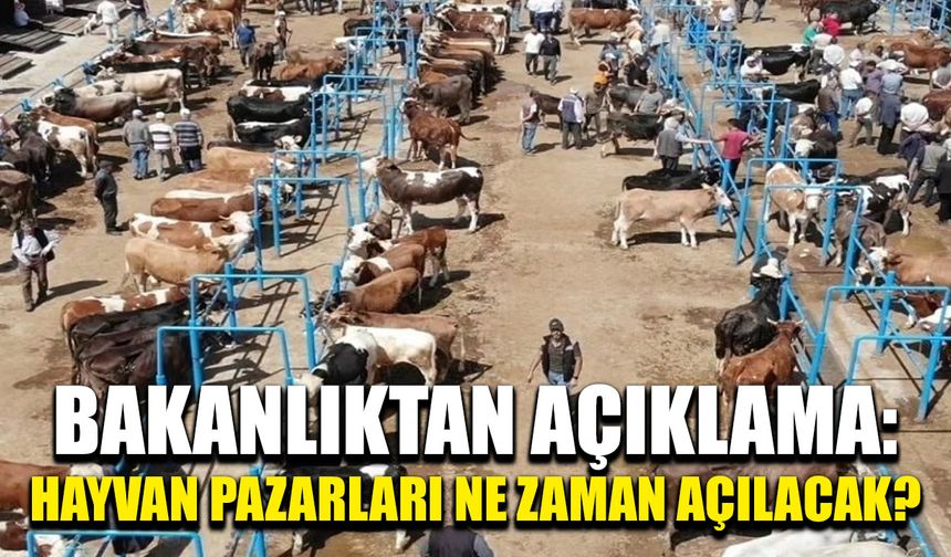 Bakanlıktan açıklama: Hayvan pazarları ne zaman açılacak?