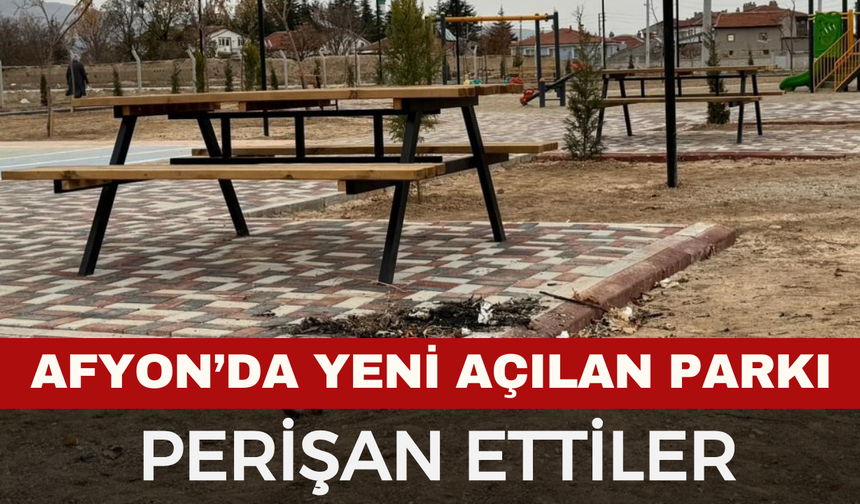 Afyon'da yeni açılan parkı perişan ettiler
