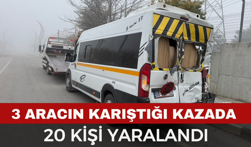 3 Aracın Karıştığı Kazada 20 Kişi Yaralandı