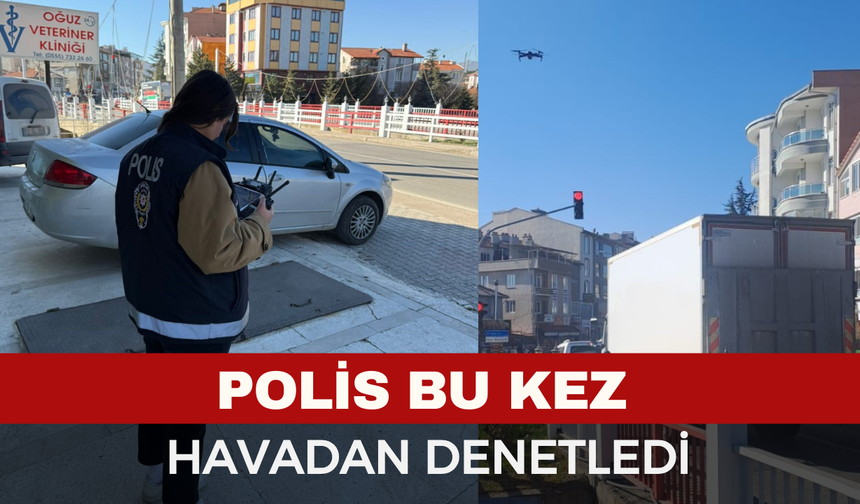 Şuhut’ta dron destekli trafik denetimi yapıldı