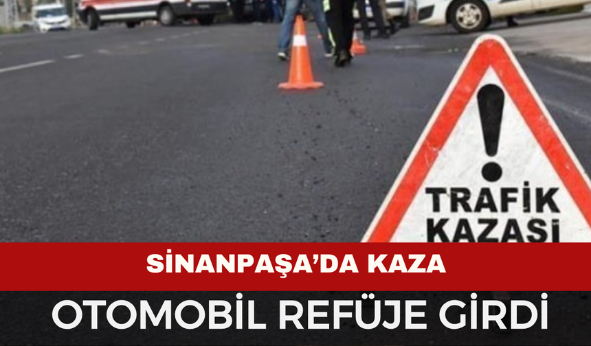 Afyon’da Otomobil Refüje Girdi