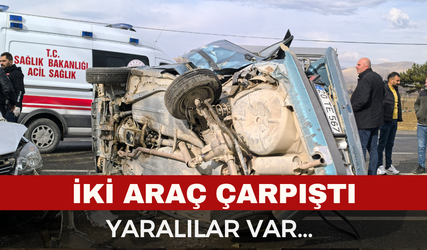 Otomobiller çarpıştı, hurdaya döndü