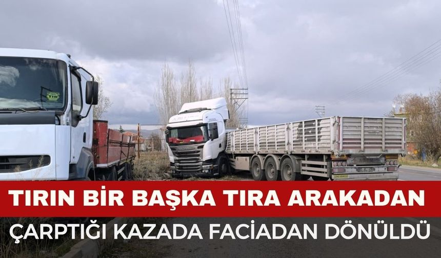 Afyon'da tır kazasında faciadan dönüldü