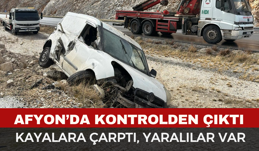 Afyonkarahisar'da Feci Kaza, Kontrolden Çıktı, Kayalara Çarptı