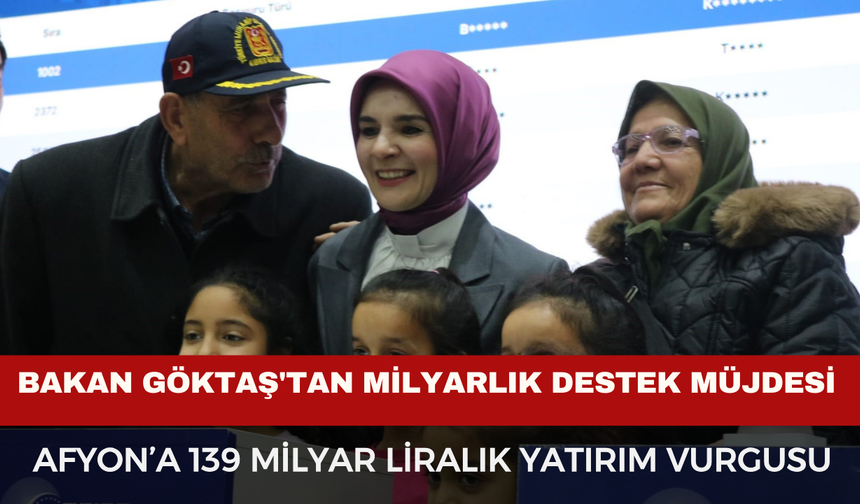 Bakan Göktaş Afyonkarahisar'da Duyurdu: 9,7 Milyar TL Ödeme Hesaplarda!