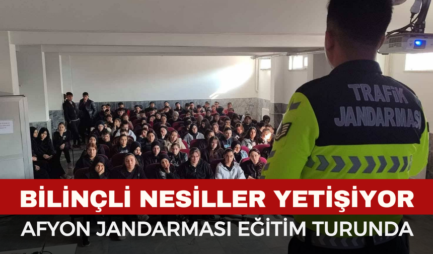 Afyon Jandarmasından Miniklere Trafik Dersi