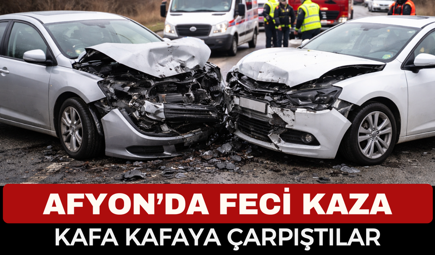 Afyonkarahisar’da Korkunç Kaza: Kafa Kafaya Çarpıştılar