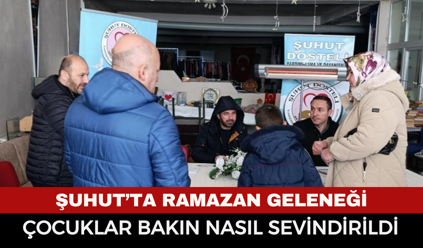 Şuhut’ta gönülleri ısıtan yardım: Çocuklara giysi, ailelere gıda desteği