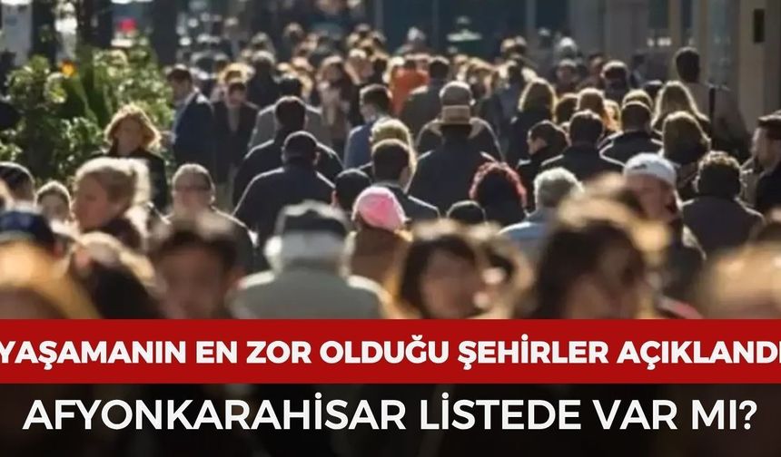 Türkiye'de yaşamanın en zor olduğu şehirler açıklandı: Afyonkarahisar listede var mı?
