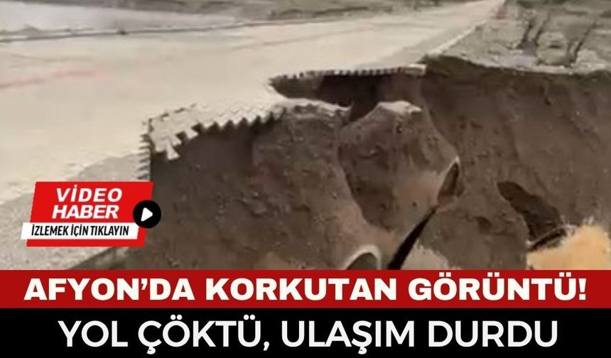 Sandıklı’da Dere Taştı, Yol Çöktü: Akdağ Yolu Araç Trafiğine Kapatıldı