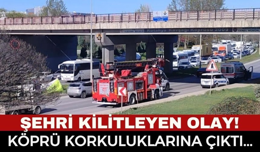 Eskişehir’de Korku Dolu Dakikalar! Köprüde Hareketli Anlar: Trafik Tamamen Durdu, Ekipler Seferber Oldu!