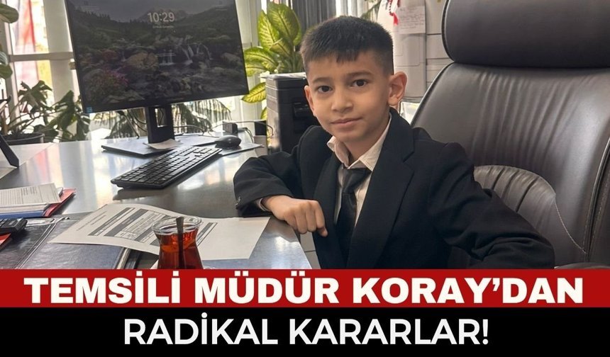 Atatürk İlkokulu’nda 23 Nisan Heyecanı: Müdür Koltuğu 8 Yaşındaki Koray’a Emanet