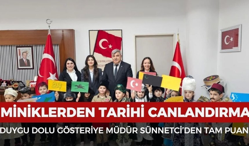 Afyonlu miniklerden tarihi canlandırma: Duygu dolu gösteriye Müdür Sünnetci'den tam puan