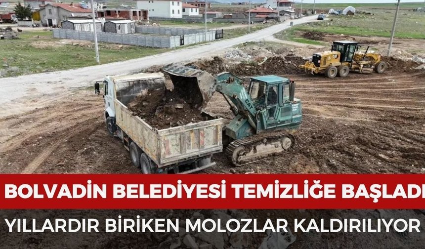 Bolvadin Belediyesi temizliğe başladı: Yıllardır biriken molozlar kaldırılıyor
