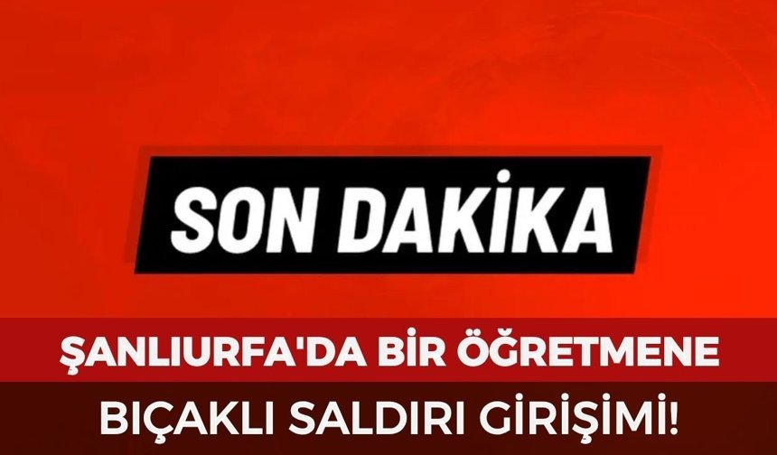 Şanlıurfa Siverek'te bir öğretmene bıçaklı saldırı girişimi