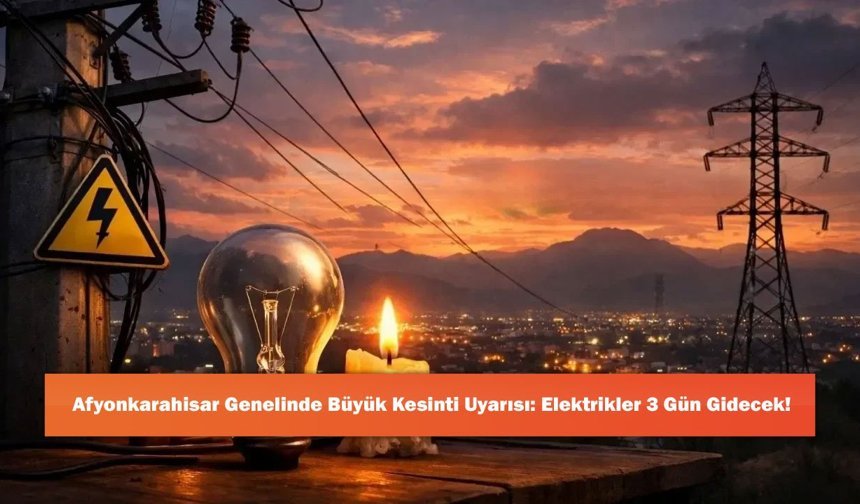 Afyonkarahisar Genelinde Büyük Kesinti Uyarısı: Elektrikler 3 Gün Gidecek!
