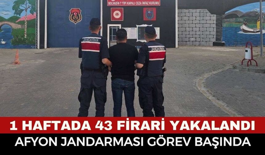 Afyonkarahisar Jandarması Rakamları Açıkladı: 1 Haftada 17 Tutuklama!
