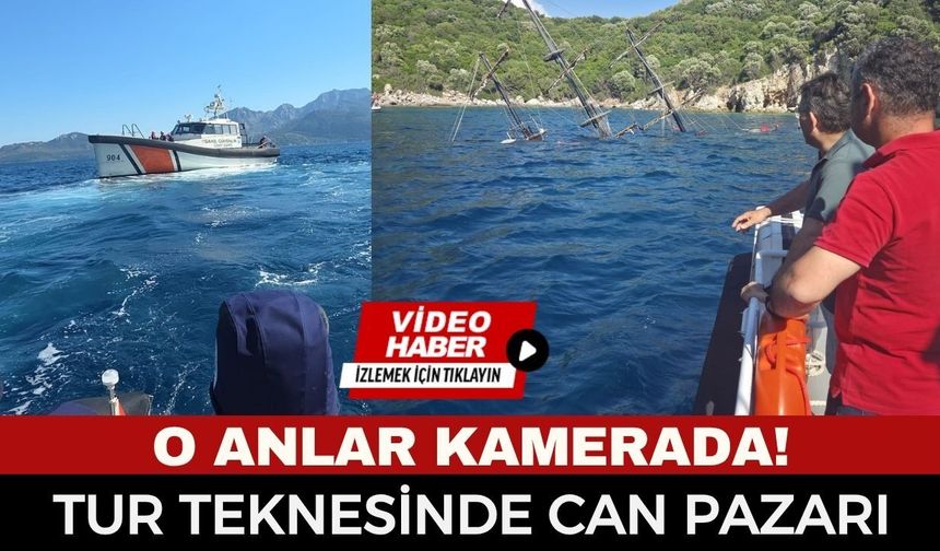Marmaris’te Facianın Eşiğinden Dönüldü: 148 Kişilik Teknenin Batma ve Tahliye Anı Kameralarda!