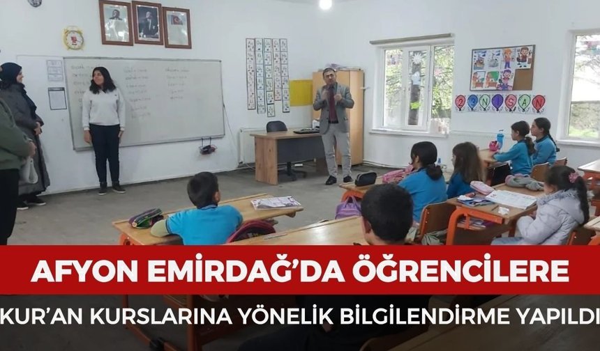 Emirdağ’da öğrencilere Kur’an kurslarına yönelik bilgilendirme yapıldı