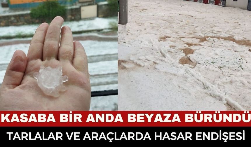 Afyonkarahisar’da Yaz Günü Kış Yaşandı: Taşoluk Beldesini Aniden Bastıran Dolu Vurdu!