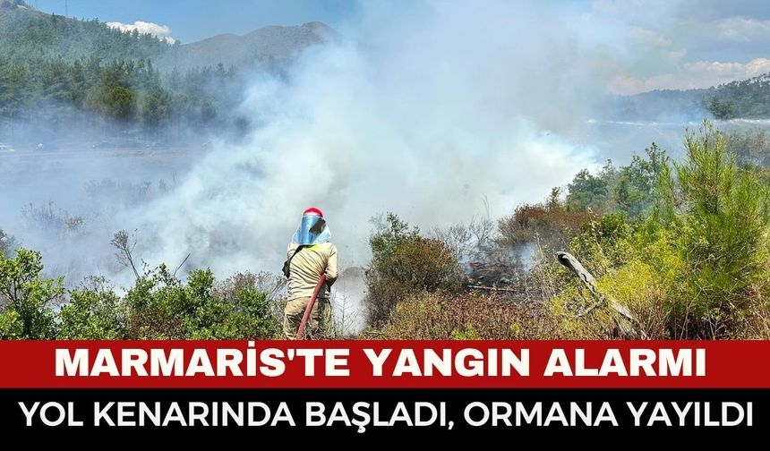 Marmaris'te Korkutan Yangın! Yol Kenarında Başladı, Dakikalar İçinde Ormana Sıçradı