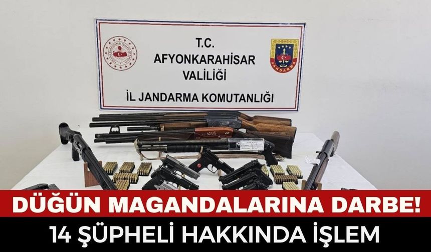 Afyon'da Düğün Magandalarına Jandarma Baskını! Cephanelik Gibi Evlerden Çıkanlar Şaşkına Çevirdi