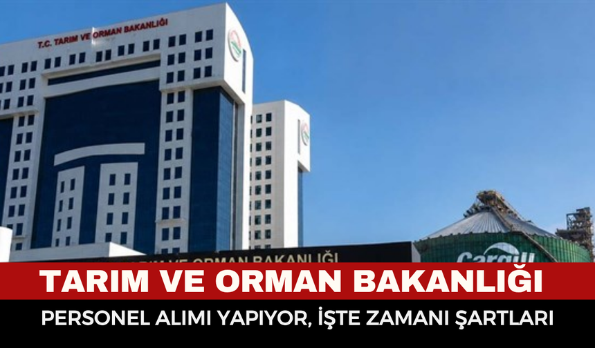 Tarım ve Orman Bakanlığı 1.874 personel alımı ne zaman? Başvuru şartları ve kadro dağılımı belli oldu mu?
