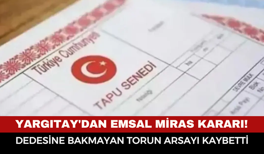 Yargıtay'dan emsal miras kararı! Dedesine bakmayan torun arsayı kaybetti