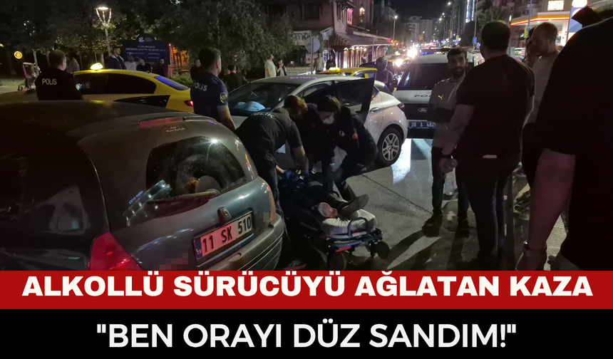 "Ben orayı düz sandım..." Alkollü Sürücü Ambulansta Hüngür Hüngür Ağladı