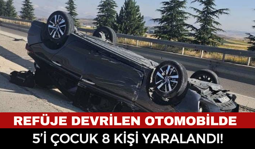 Afyonkarahisar'da Otomobil Refüje Devrildi: 5'i Çocuk 8 Kişi Yaralandı!