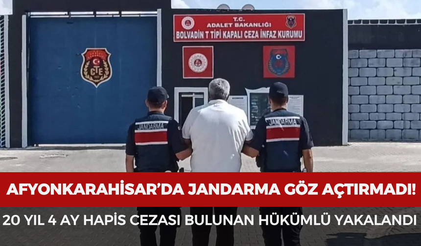 Afyonkarahisar'da 20 yıl 4 ay hapis cezası bulunan hükümlü yakalandı