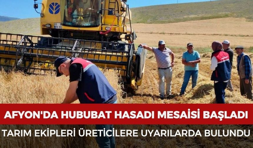 Afyonkarahisar'da hububat hasadı mesaisi başladı: Tarım ekipleri üreticilere uyarılarda bulundu