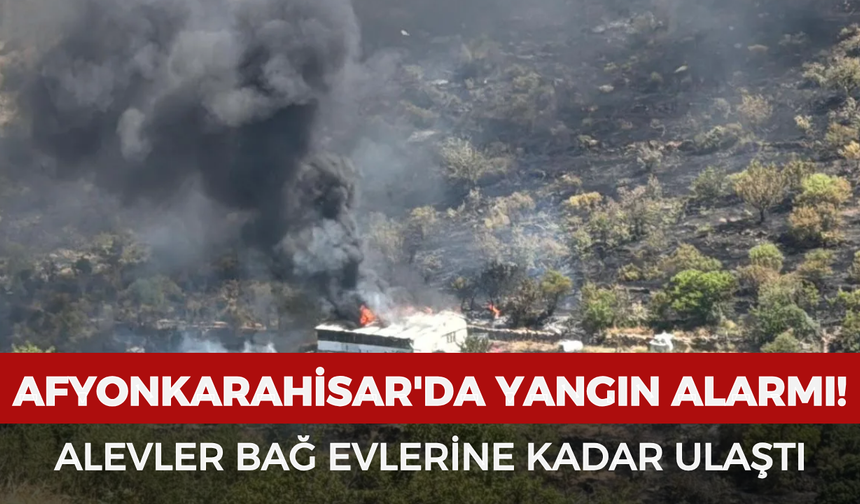 Afyonkarahisar'da yangın alarmı! Alevler bağ evlerine kadar ulaştı