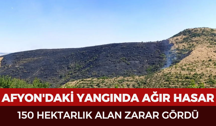Afyonkarahisar'daki yangında ağır hasar: 150 hektarlık alan zarar gördü