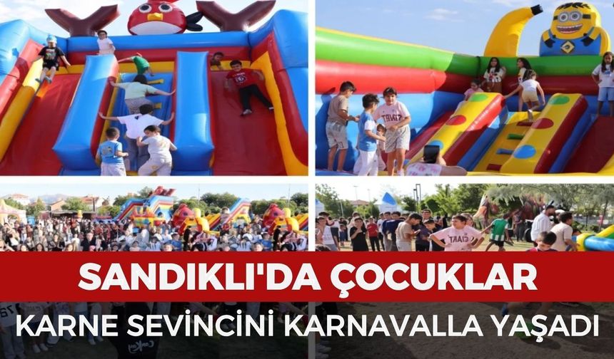 Sandıklı'da çocuklar karne sevincini karnavalla yaşadı