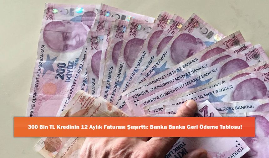 300 Bin TL Kredinin 12 Aylık Faturası Şaşırttı: Banka Banka Geri Ödeme Tablosu!
