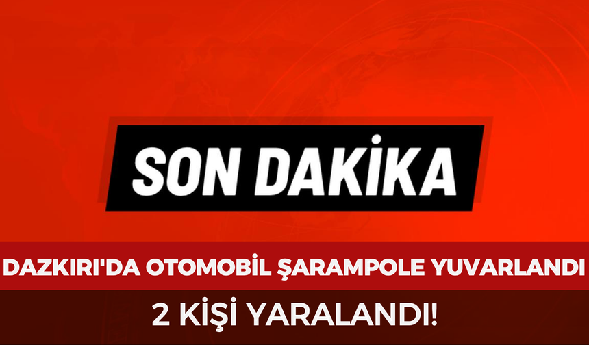 Dazkırı'da otomobil şarampole yuvarlandı: 2 kişi yaralandı