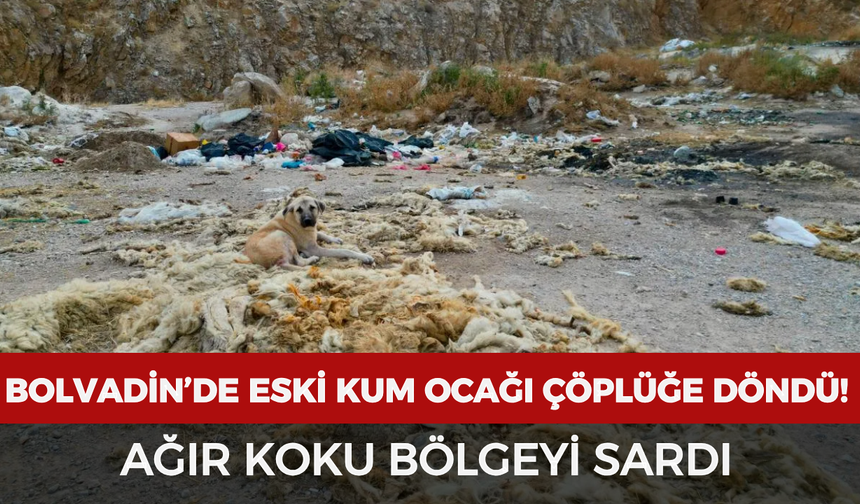 Bolvadin’de eski kum ocağı çöplüğe döndü: Ağır koku bölgeyi sardı!