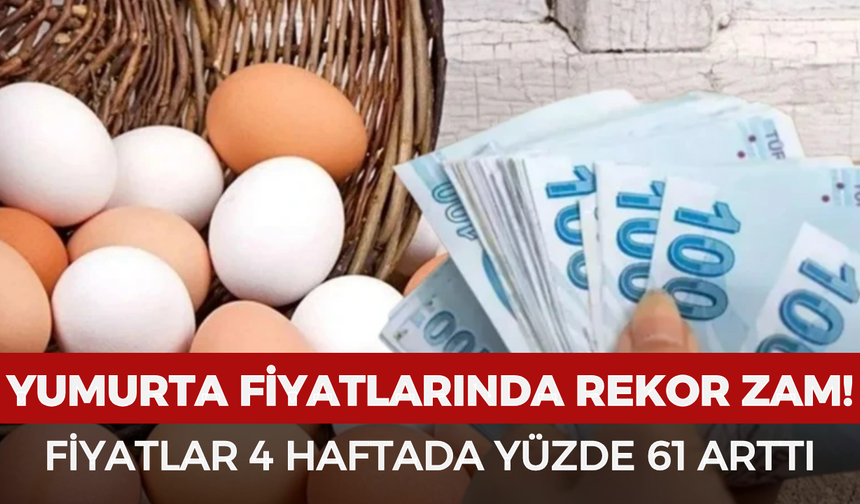 Yumurta fiyatlarında rekor zam! Fiyatlar 4 haftada yüzde 61 arttı