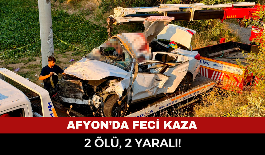 Afyonkarahisar’da katliam gibi kaza! Otomobil şarampole devrildi, 2 ölü, 2 yaralı
