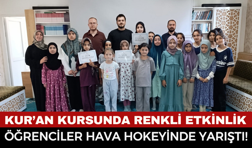 Emirdağ’da Kur’an Kursu Öğrencilerinden Renkli Etkinlik: Kız Öğrenciler Hava Hokeyinde Yarıştı!