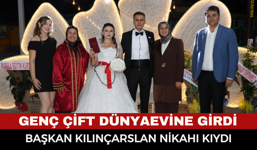 İhsaniye’de genç çift dünyaevine girdi: Başkan Kılınçarslan nikahı kıydı