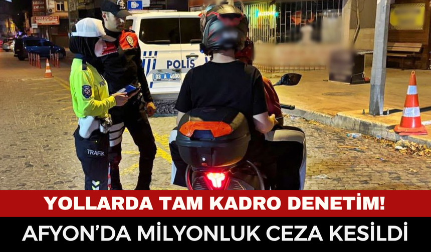 Afyon'da Emniyetten Gece Yarısı Dev Trafik Operasyonu! Milyonluk Ceza Kesildi, Araçlar Trafikten Men Edildi