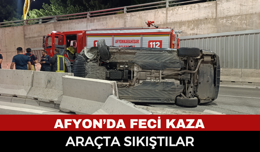 Afyonkarahisar’da Alt Geçitte Dehşet Anları! İki Araç Çarpışıp Devrildi: 4 Yaralı!